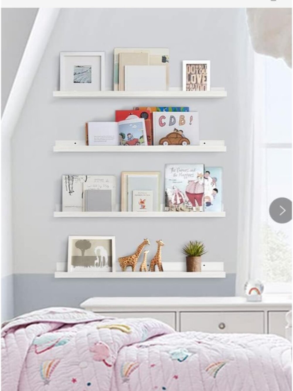 36 Inch Floating Shelves for Wall 4-Pack, Large Nursery Book Shelves Bookshelf f - Picture 5 of 7